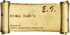 Erdei Iván névjegykártya