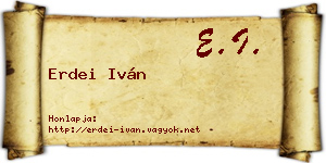 Erdei Iván névjegykártya