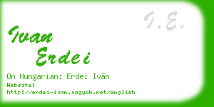 ivan erdei business card